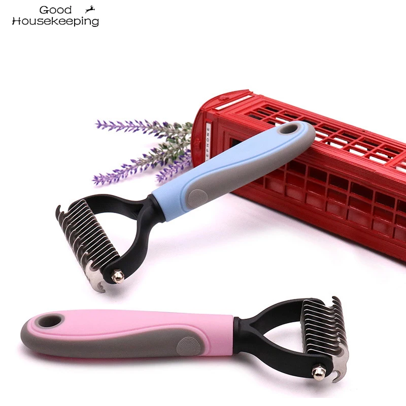 Zwierzęta futro Knot Cutter Dog Grooming rzucanie narzędzia kot domowy grzebień do usuwania włosów szczotka dwustronne produkty dla zwierzaka domowego dostawcy 5 Zwierzęta futro Knot Cutter Dog Grooming rzucanie narzędzia kot domowy grzebień do usuwania włosów szczotka dwustronne produkty dla zwierzaka domowego dostawcy 5