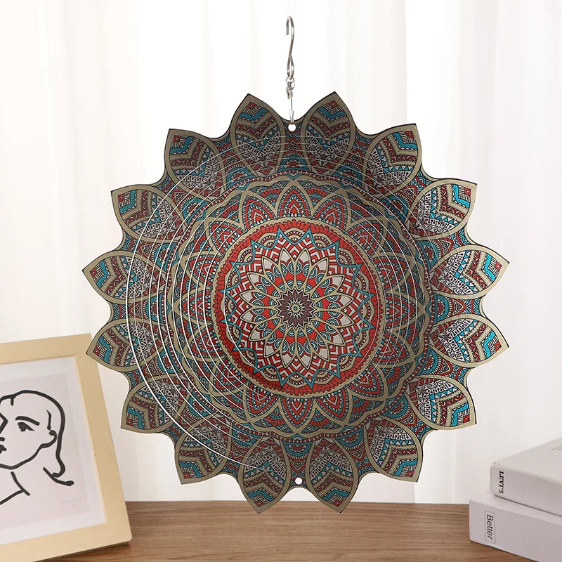 Stainless Steel Rotary Wind Chime Garden Home Decoration Mandela Wind Spinners AliExpress