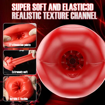 Automatic Male Masturbators Deep Throat Blowjob Machine Tongue Licking Masturbation Cup for Men Silicone Vibrator Sex Toy