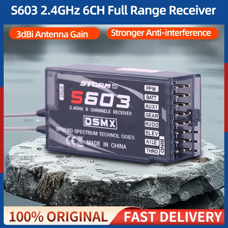 S603 2.4GHz 6CH Receiver DSMX AR6210 6 Channels MKron DSM2 RX For RC ...