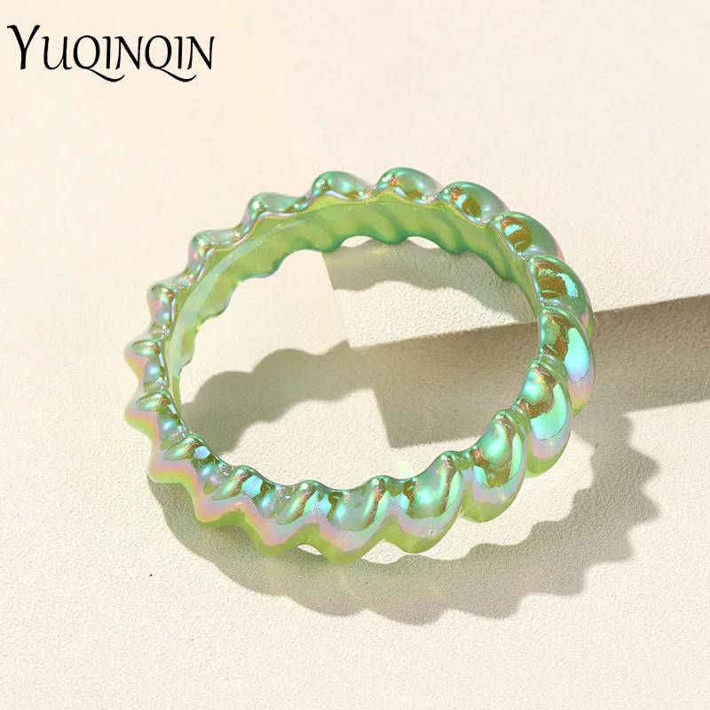 Bracciale Rigido in Resina Acrilica Colorata, Vintage, Largo