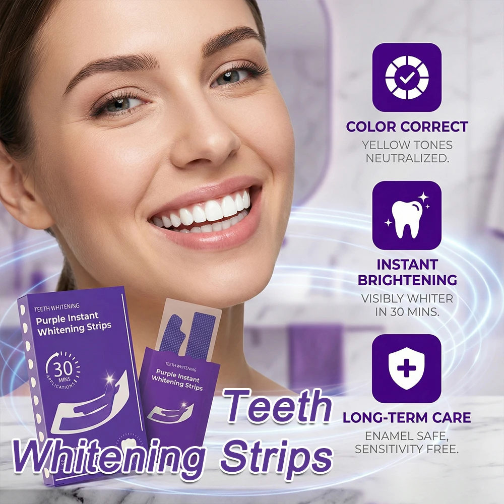 Teeth Whitening Strips Cleaning Dental Yellow Plaque Stains Removal Bleacher Restore Bright Tooth Oral Hygiene Care_voghion.com