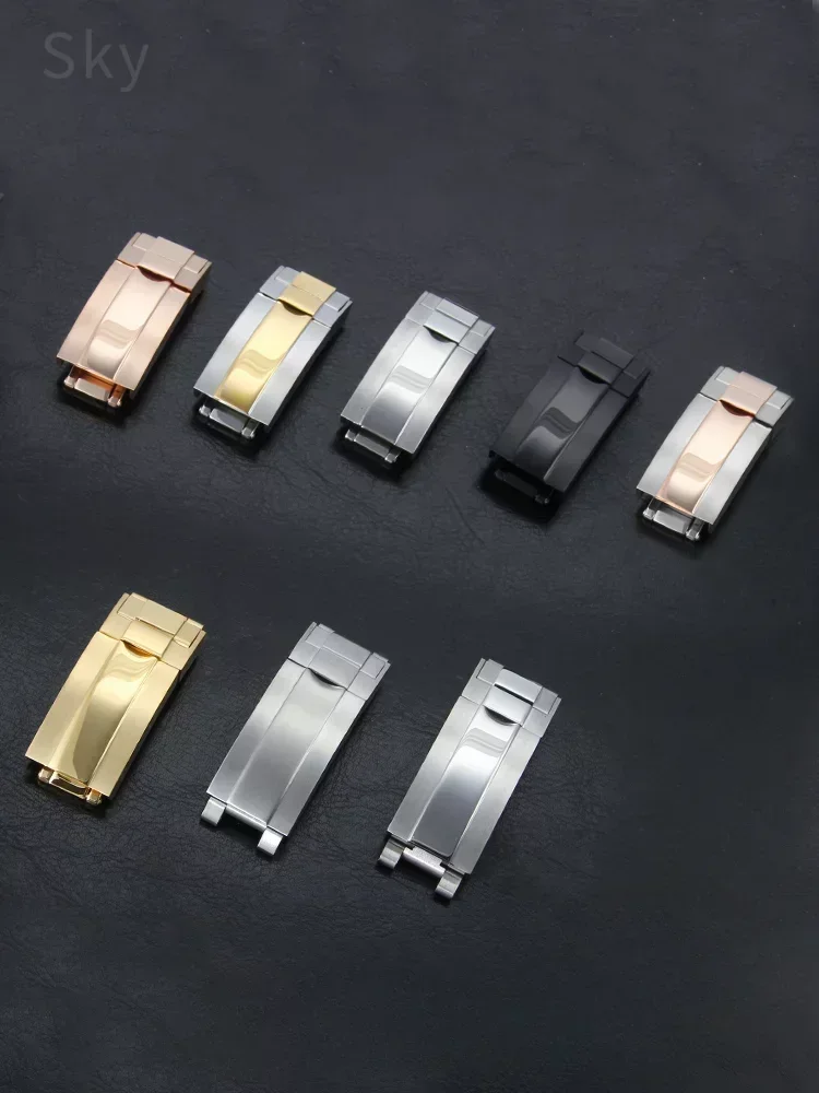 Per Accessori Per Cinturini Rolex Submariner Verde Daytona Yacht Oro Rosa Impermeabile Antiruggine Con Fibbia Pieghevole Di Regolazione Dello Strument