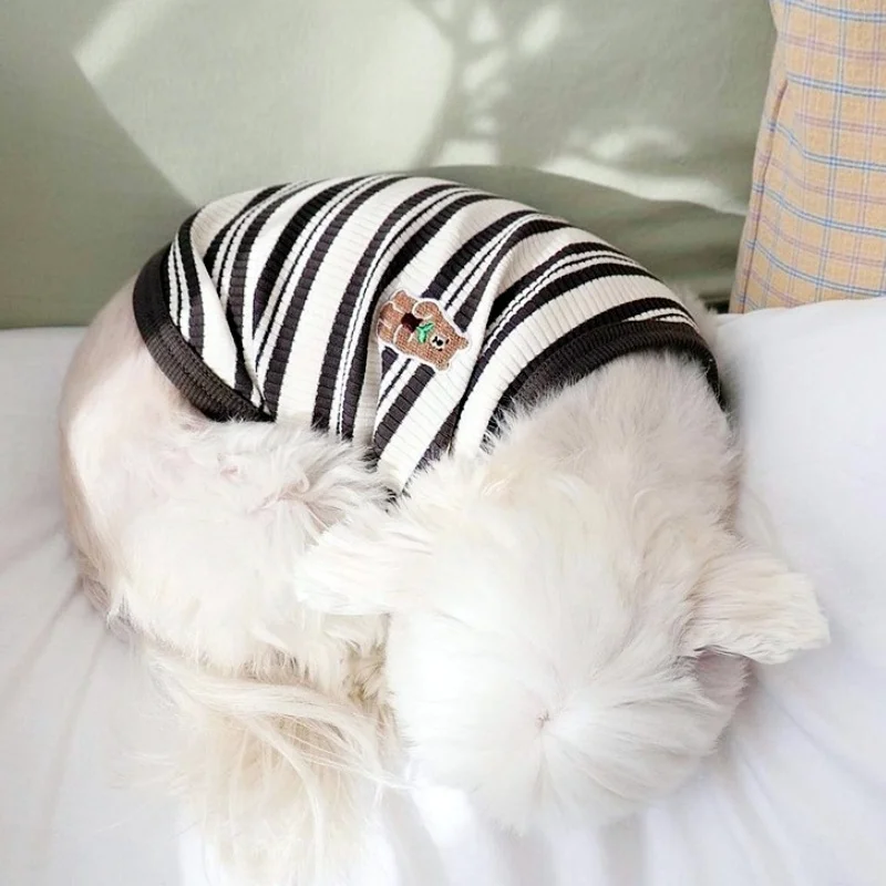 Striped Breathable Pet Vest – Comfortable Summer Pullover for Dogs and Cats
