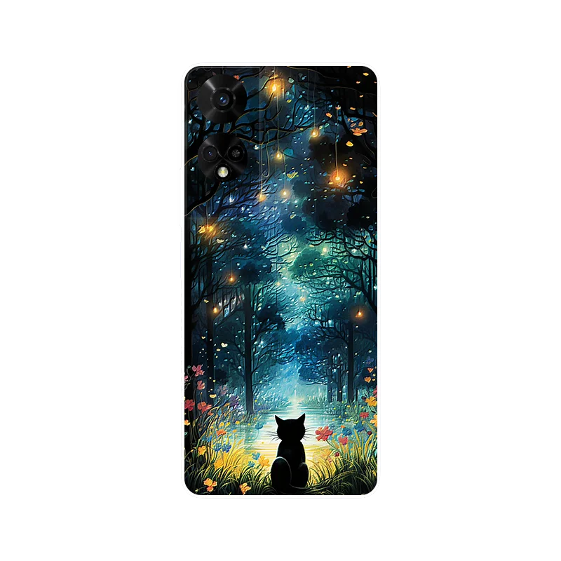 Floral Wolf Soft Silicone Shockproof Phone Cover