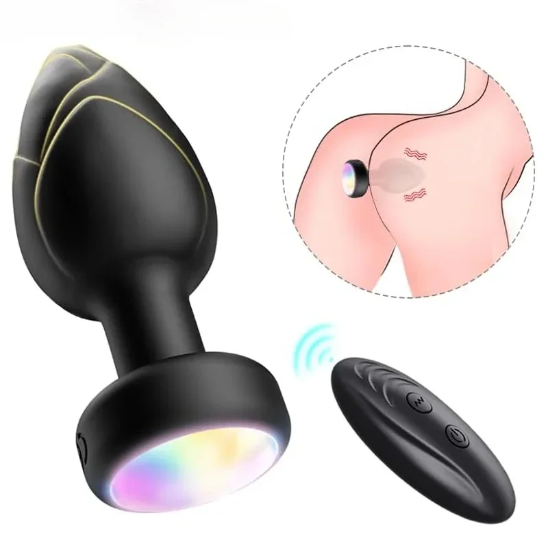 LED Anal Plug Vibrator Für Männer Prostata Massage Drahtlose Fernbedienung Butt Plug Vibratoren Sex Spielzeug Für Frauen Erwachsene Sex Spielzeug 1