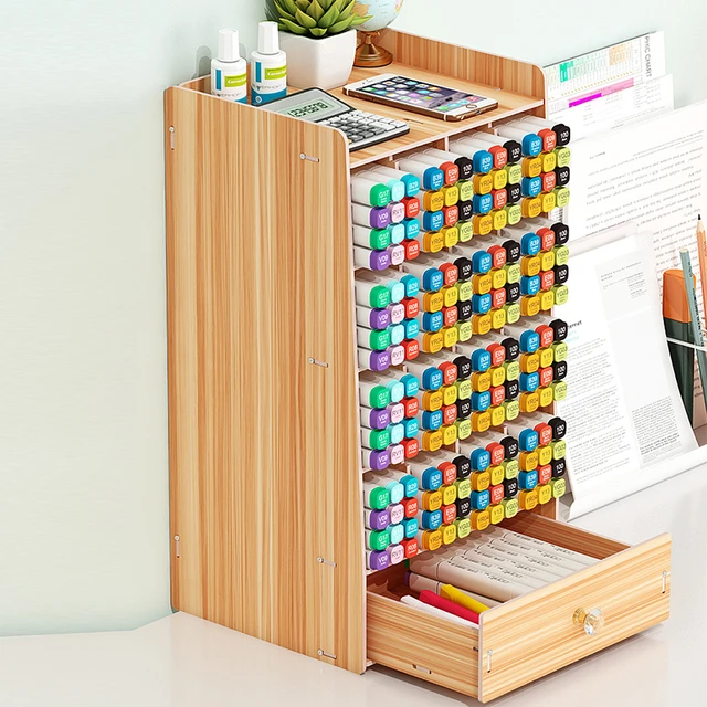 Organiseur de bureau en bois, grande capacité, support de