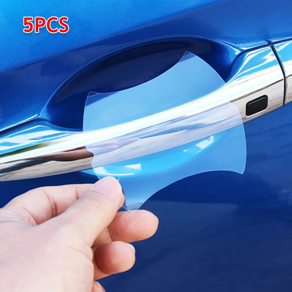 5 Pcs Clear Car Door Handle Protector–Universal Anti-Scratch Vinyl Film for Auto,Invisible Handle Cover,Prevents Keying&Damage