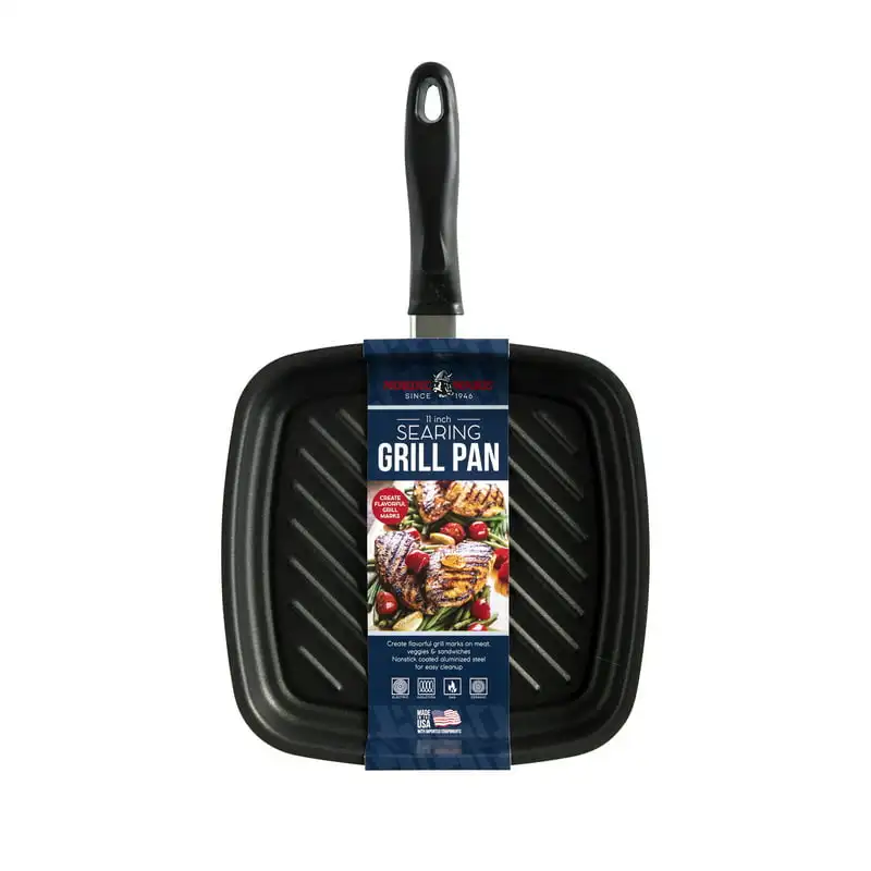 

Nonstick Searing Grill Pan, Black 11.1 Pankake pan Cooking accessories Pans and pots Cast iron grill pan Pans for cooking Crepe