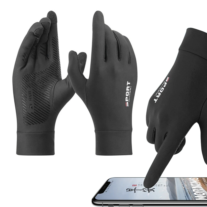 A Pair Ultra Thin Outdoor Sports Gloves Ice Silk Non Slip Gloves High Elasticity for Cycling and fishing