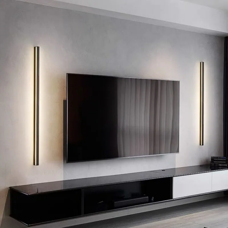 Modern minimalist line wall lamp bedroom headboard corridor master bedroom background wall creative minimalist strip lamp - Image 3