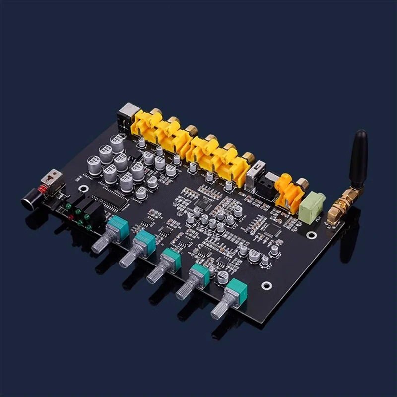 Hifi 5.1ch Audio Decoding Bluetooth Music Player AC3 OPT AUX COAX USB Home Decoder QS7785PF Preamplifier Effector