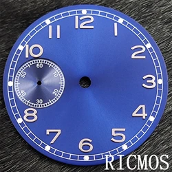 Black Watch Dial with Green Luminous for Mechanical Movement Watches, 37mm (Blue)