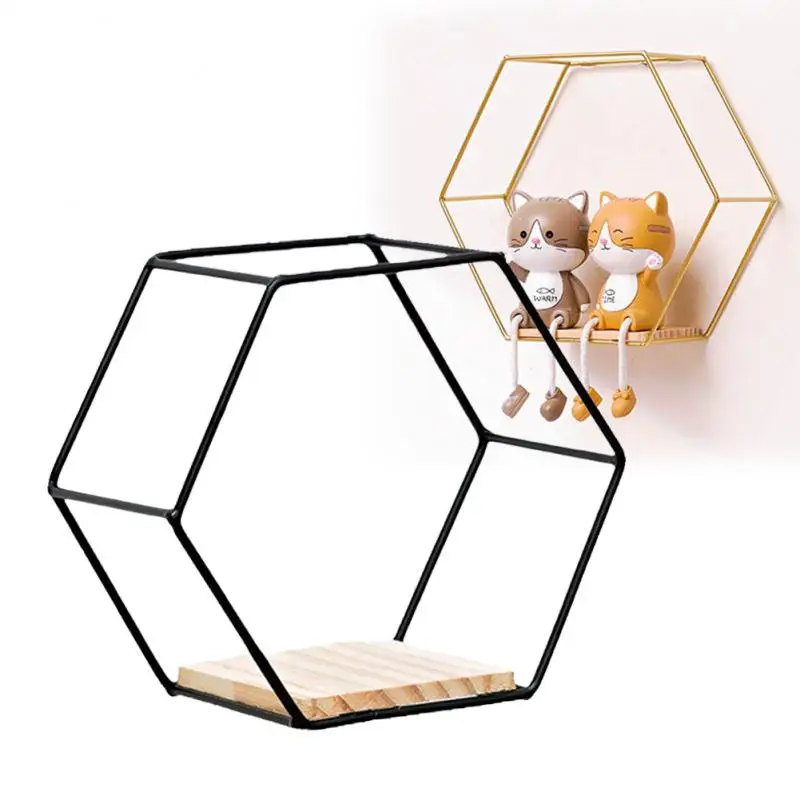 MITREL Set Di 5 Mensole Esagonali Galleggianti, Mensole Esagonali In Legno Massiccio Da Parete, Decorazione Decorativa Da Appendere Per Bedoom(Nero