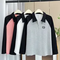 Fall New Style plus Size Hoodie Women Casual Contrast Color Collar Sweatshirt College Style Top Cotton Comfortable Fit