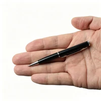 Compact Retractable Twist Ballpoint Pen Mini Pocket-Sized Metal Ballpen with Black Blue Replaceable Refills 0.7mm Travel Use 2
