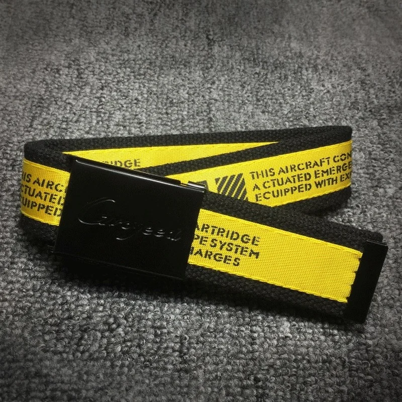 2022 New Trend Women Belt Fashion Black Canvas Men Belt Color Printing Campus Style All-match Jeans Waistband Wholesale