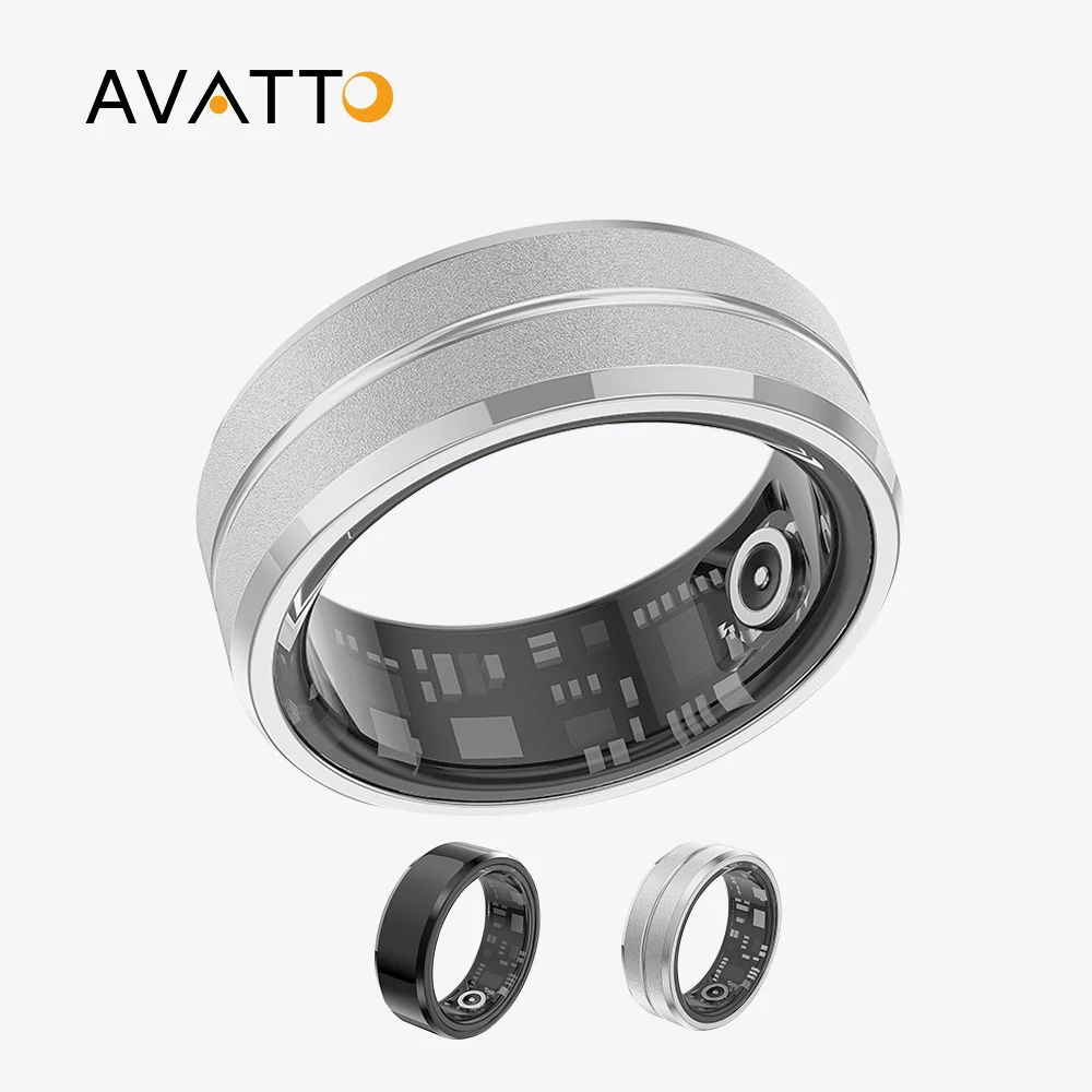 AVATTO 남녀공용 스마트 링, 심박수 및 혈액 산소 건강 모니터, IP68 및 5ATM 방수 멀티 스포츠 모드