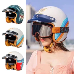 Hot Sales Retro Semi-open Motorcycle Helmet Cross-country Motorcycle Accessories Motorcycle Helmet 3/4 Retro Helmet in Winter