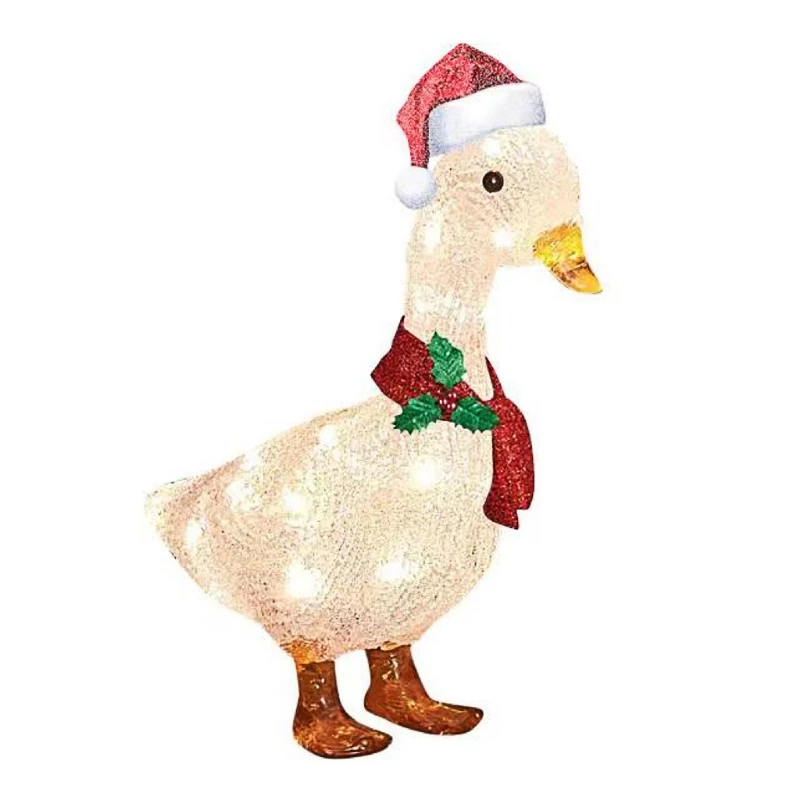 

Duck with Scarf Christmas Decoration Yard Art Outdoor Decor for Garden Patio Lawn Animal Ornaments