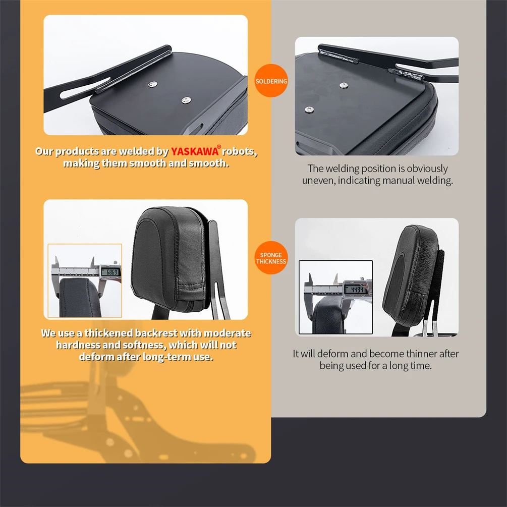 Motorcycle Black Detachable Rear Passenger Backrest Sissy Bar Handrail For Honda  Cmx 300 500 2017 2023 G 601099526059593 - View #3