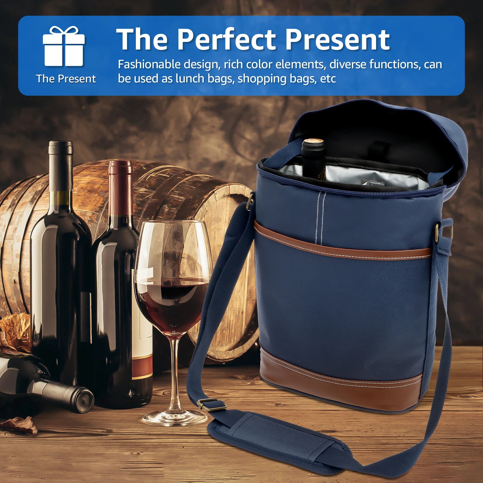 Cooler Wine Bottle Insulated Bag for Wine Thermal 2 Drink Bottle Beer Outdoor Portable Carrier Cooler Totes for Outdoor Party