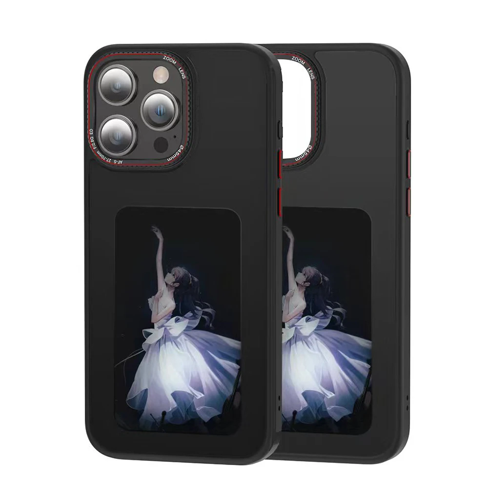 

Eink Screen Smart NFC APP Refresh DIY чехол для телефона iPhone 14/15,14/15 Pro Max чехол дисплей батарея