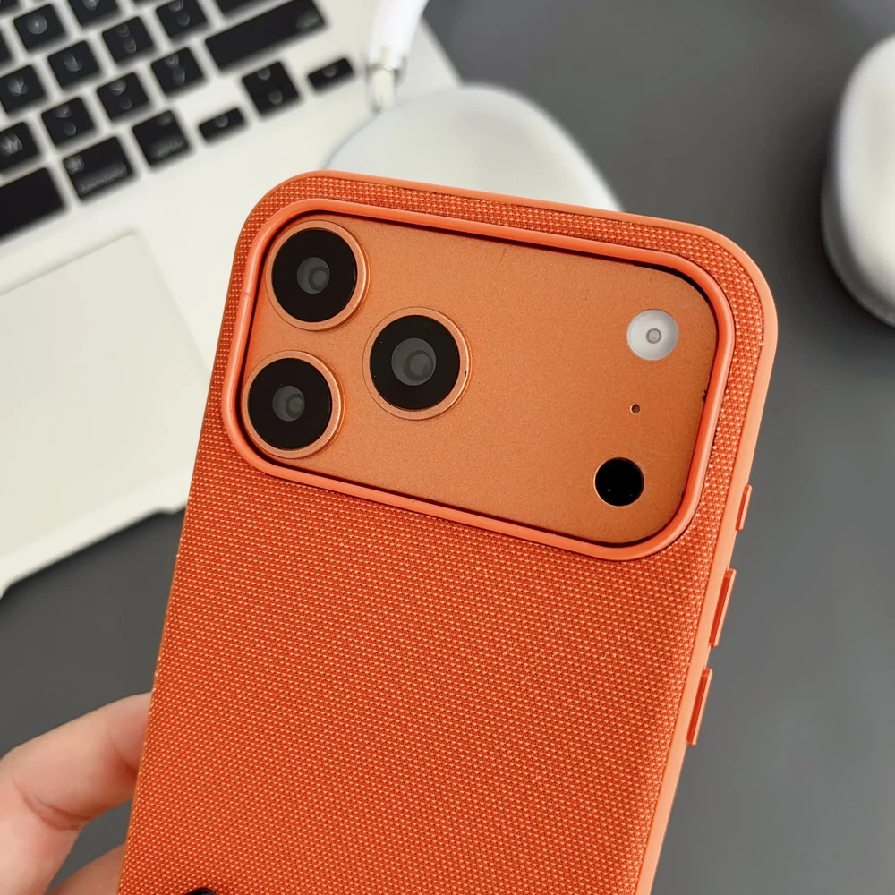 AI-Enhanced Metal Button TechWoven Magnetic Phone Case with Wireless Charging Compatibility