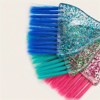 Professional Hair Dye Brush Plastic Crystal Hair Coloring Applicator Brush Hair Comb Barber Tools Salon Hair