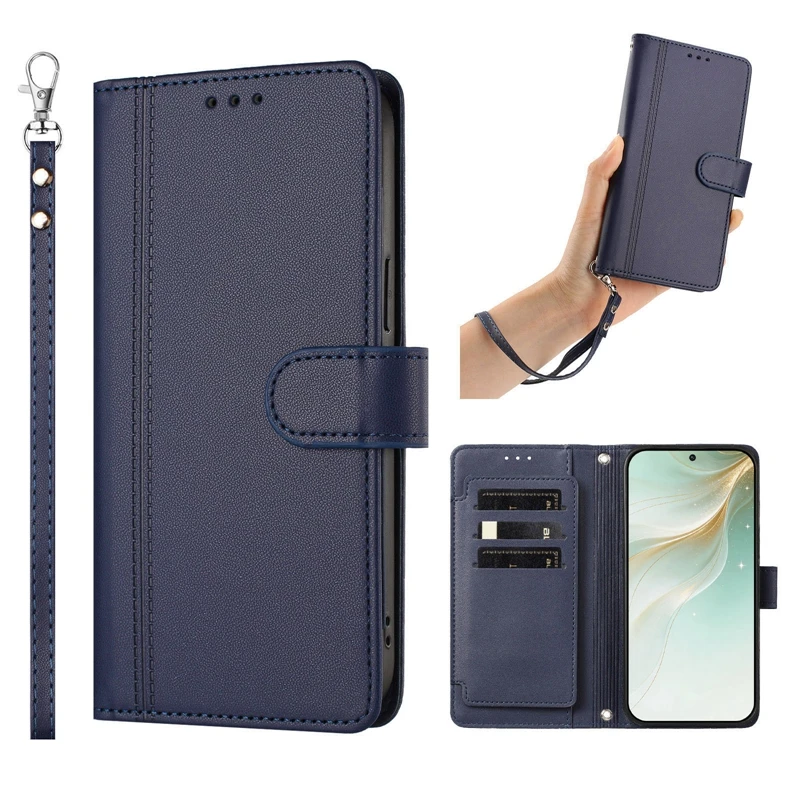 Leather Flip Case with Multi 9-Card Wallet Holder and Cover Coque