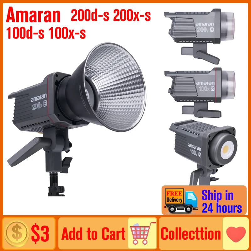 

Aputure Amaran 100d-s 200d-s 100x-s 200x-s Studio Light 5600K 2700-6500K 100W 200W Photography Lighting For Camera Video Photos
