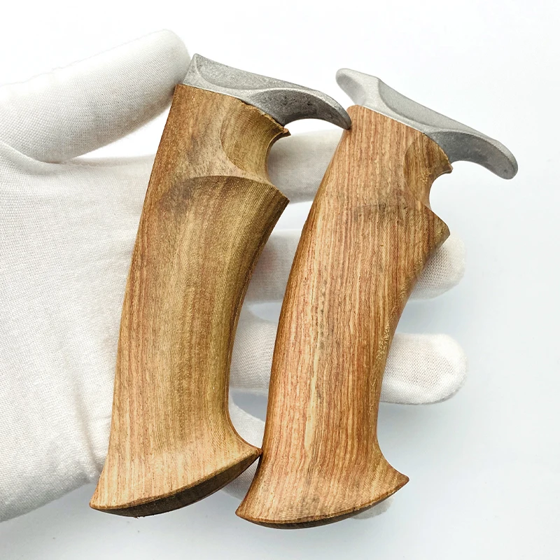 1 Set Rose Wood Knife Handle for DIY Semi-finished Damascus Knife Handle Material with Knife Guard DIY Making Blade Accessories