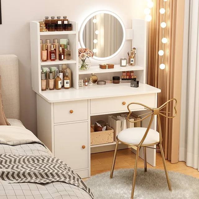 Commode de chambre à coucher moderne et simple avec rangement intégré, style INS, pour petit appartement, table de maquillage 1