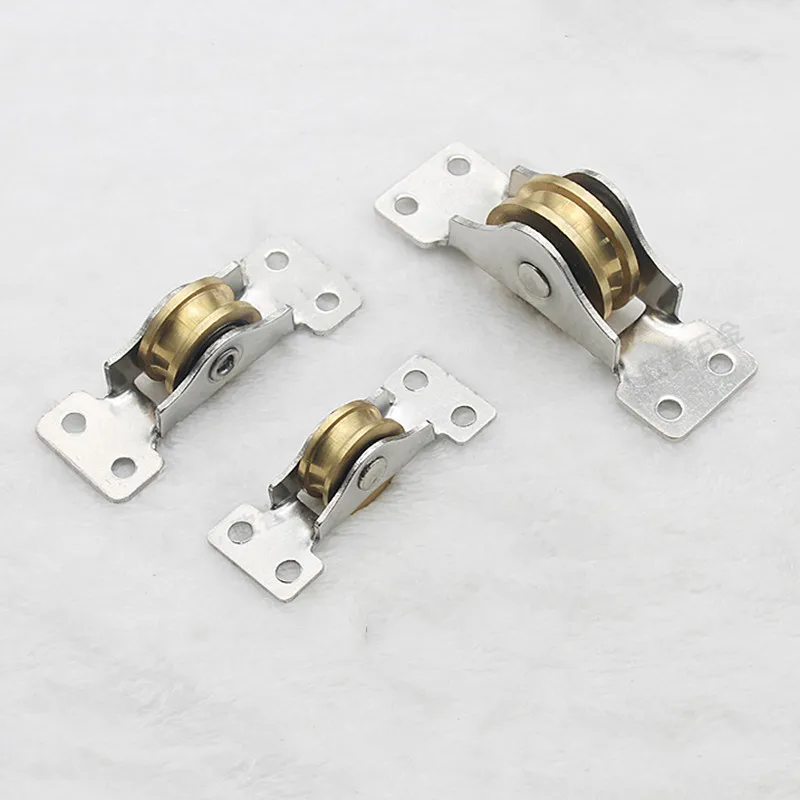 Description Picture 3 of item2PC Stainless Steel Silent Bearing Pulley Sliding Door Roller Lower Track Copper Wheel Wardrobe Door Slot Pulley Window Hardware