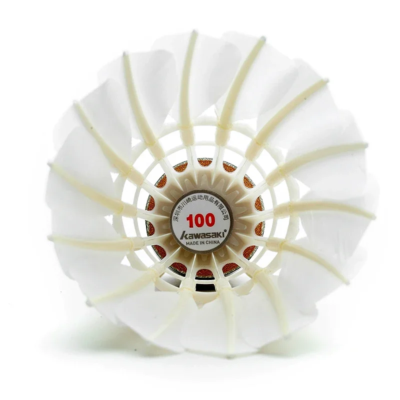 12Pcs/lot Kawasaki King Kong 100 Badminton Goose Feather Shuttlecock Speed 77 Durable Badminton Ball for Training Exercise