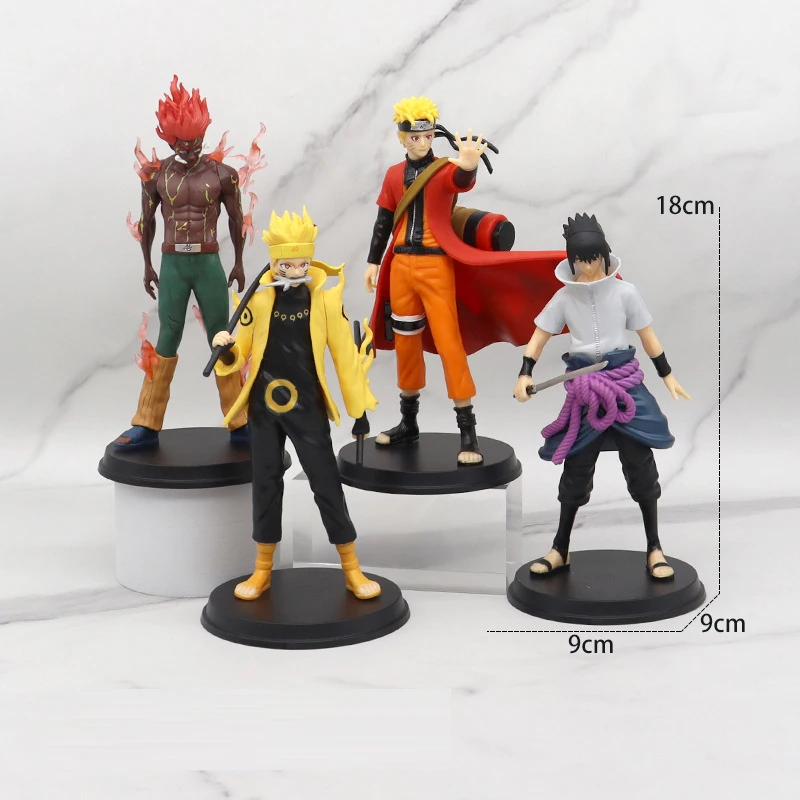 Naruto Shippuden Action Figure Toy Modelo, Kakashi, Sasuke