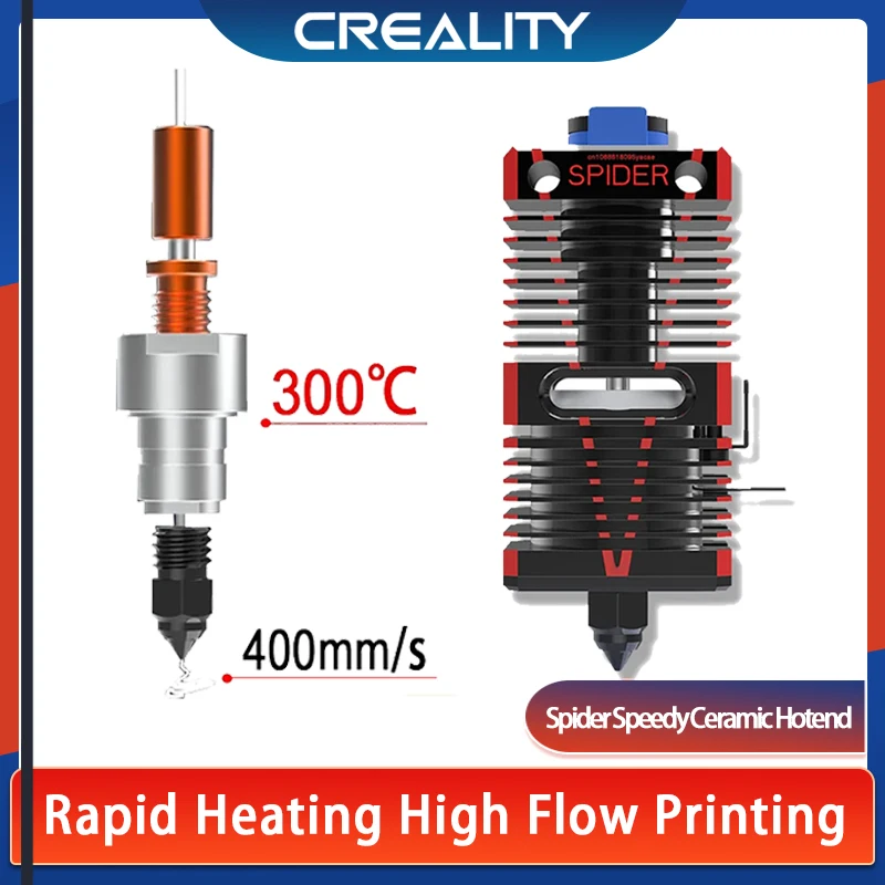 

CREALITY Spider Speedy Ceramic Hotend High Temperature High Flow Printing Hotend KIT for Ender-3/5/CR-10 Series 3D Printer Parts