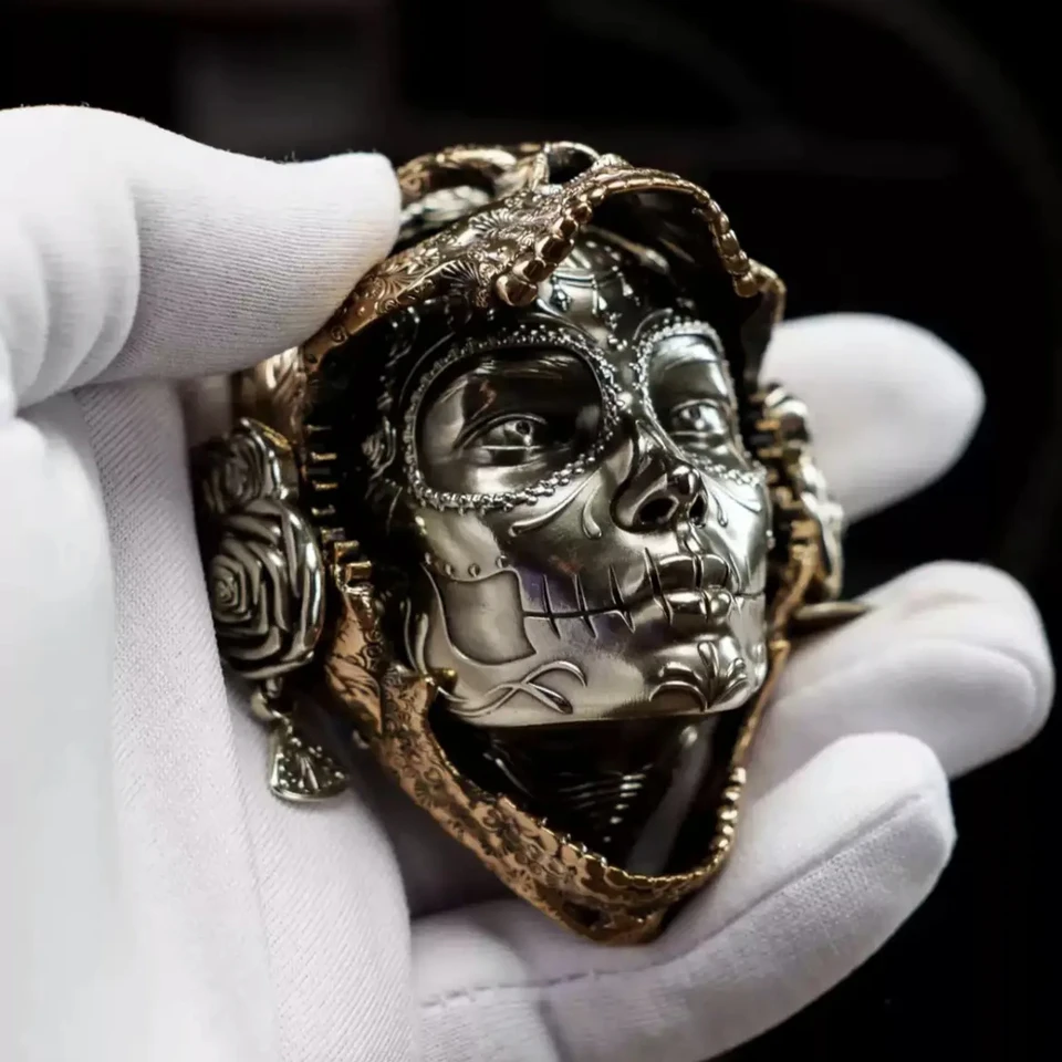 Enchanter マスク金属真鍮フィジェットスライダースピナー EDC