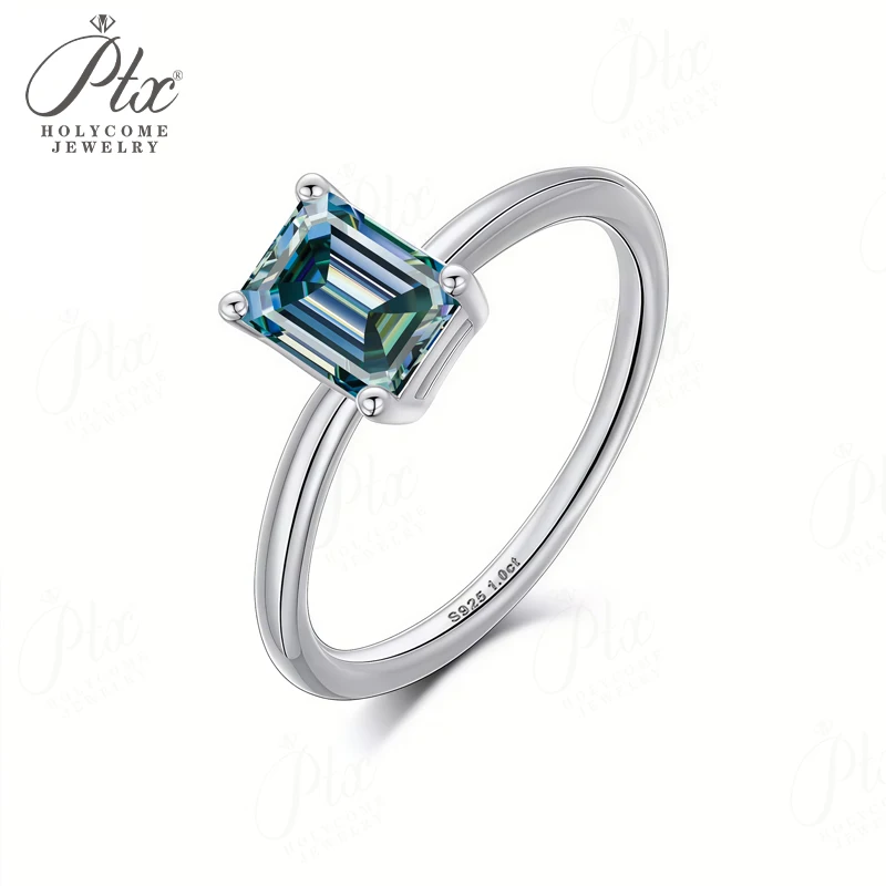 1–10 CT Smaragd-Ringe, Moissanit-Diamant, 925er-Sterlingsilber, Vorschlag, Verlobung, Hochzeit, ewiges Band, Jahrestagsgeschenk, klassisch – Detail 25