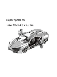 3D Metal Puzzle DIY Laser-Cut Jigsaw - Educational Toy and Desktop Decoration (88-Super sports car)