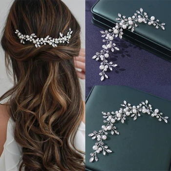 Pearl Crystal Wedding Headband 1