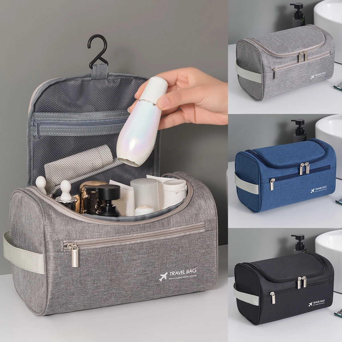 Men Travel Cosmetic Bag Portable Hanging Toiletry Bag Makeup Cosmetic Organizer Case For Bathroom
