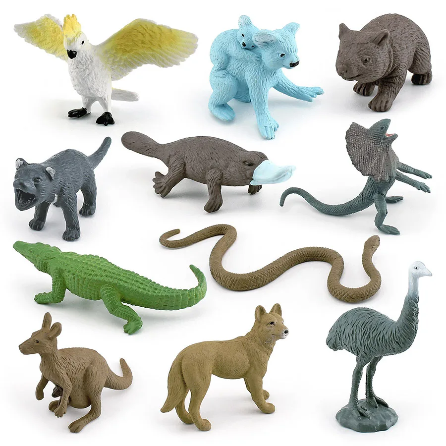 

11Pcs Mini Australian Animals Figures Koala Platypus Kangaroo Wombat PVC Figurine Educational Toy For Children