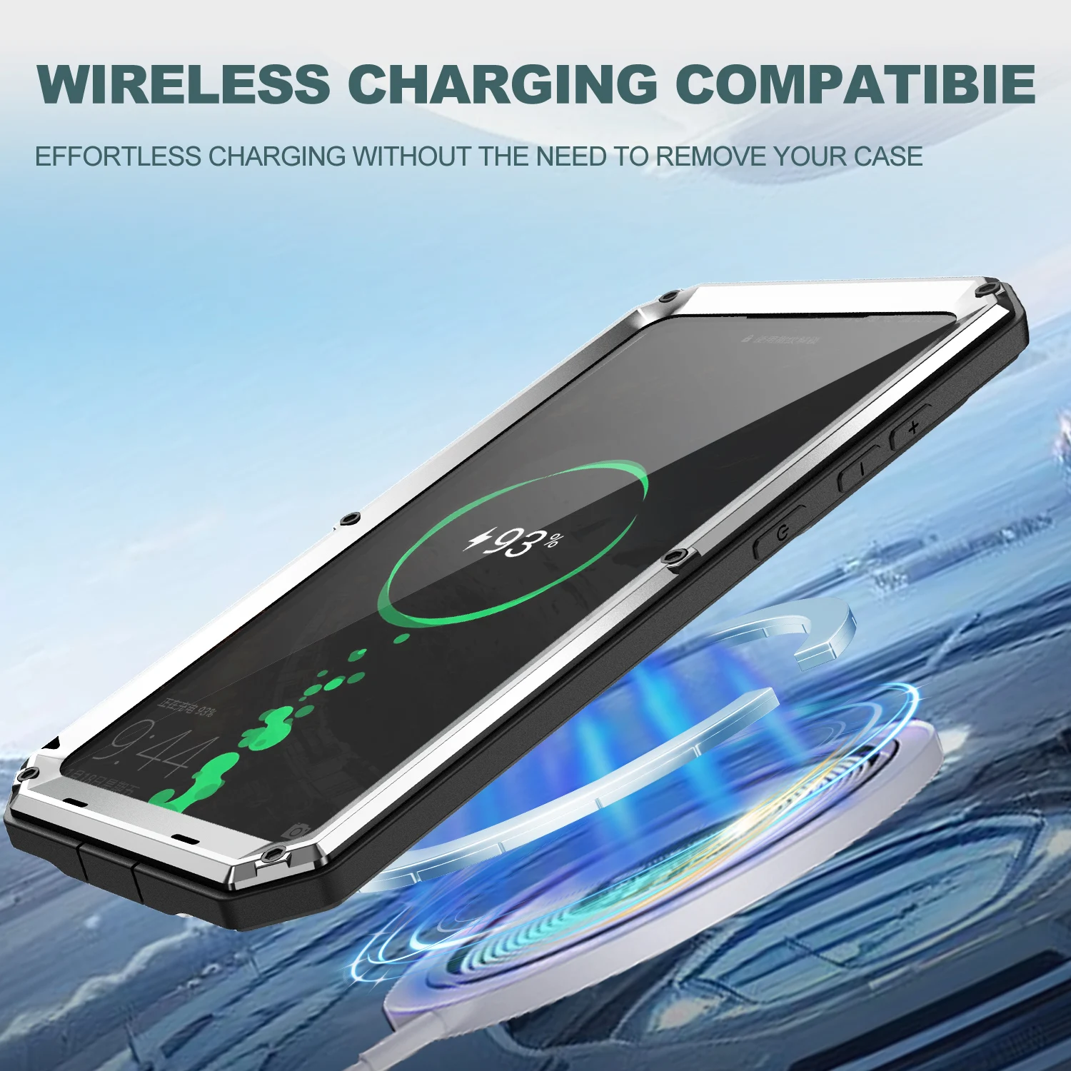 Durable Metal Shockproof Case with Screen Protector and Stand