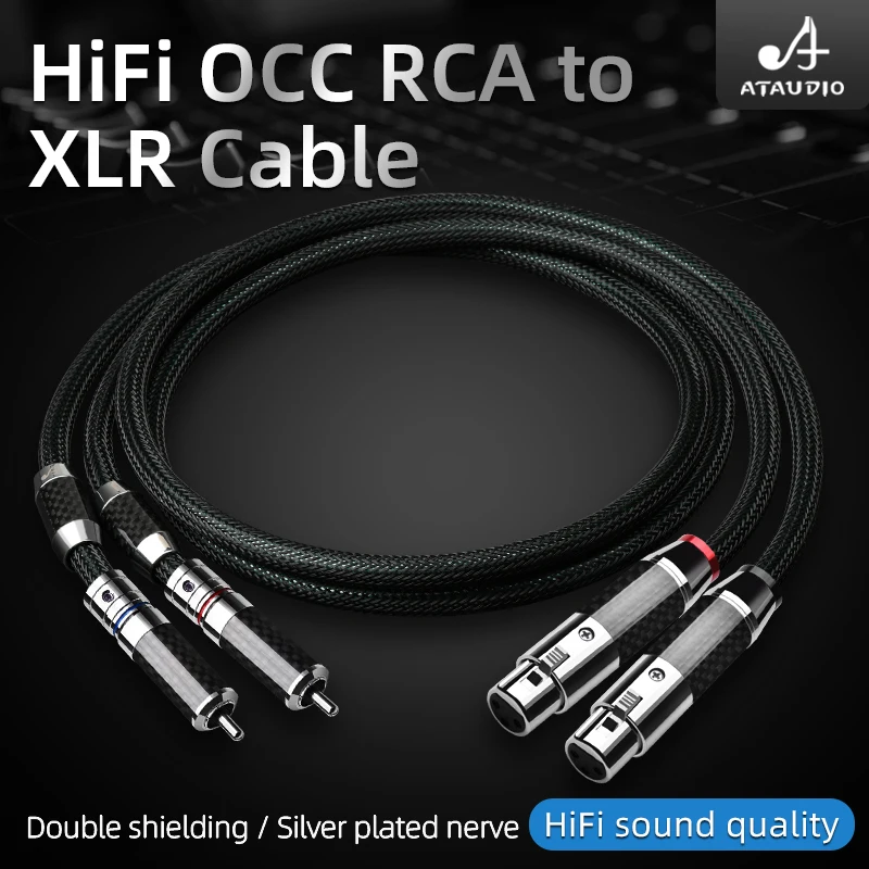 

Кабель Ataudio Hifi с Rca на Xlr, Hi-end Occ двойное экранирование, защита от помех, от 2xlr до 2rca, аудиокабель для системы Hifi