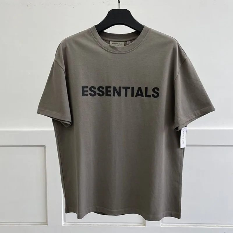 

COZOK Summer Short-sleeved T-shirt Tide Brand Double Line Chest Letter High Street Men and Women All-match Casual Traf Y2K Tops
