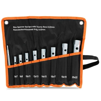 9/10Pcs Shower Valve Socket Wrench Set Carbon Steel Plumber Socket Wrench Double-Ended Tubular Spanner for Spark Plugs Removal 7