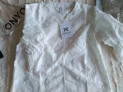 Detailed Embroidery and V-Neck View