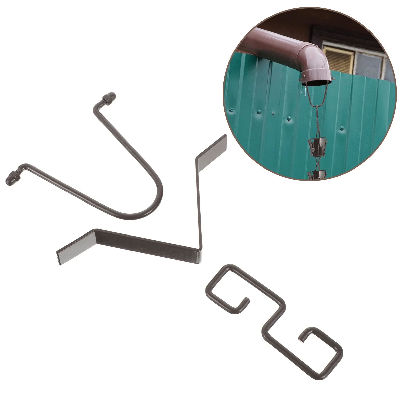 

Rain Chain Gutter Clip V-Shaped Rain Chain Hook Portable iron Downspout Outlet Hanger Hook home Gutter Downpipe accessories
