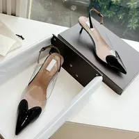 2025 Spring And Summer Pointy Head Baotou Pumps Female New Sexy Patent Leather Transparent Stiletto Sandals High Heels - Image 2